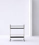 Pasargad Home Luxe Glass and Steel Serving Table, Black