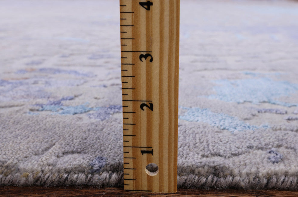 9' 0" X 12' 2" Hand Knotted Wool and Silk Modern Rug Q7239