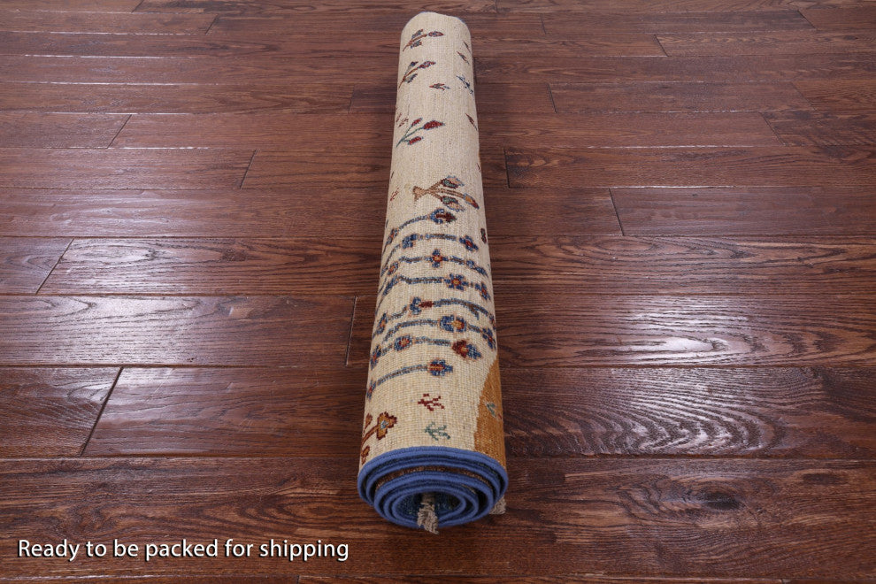 Persian Gabbeh Tribal Hand Knotted Rug 3' 4" X 4' 10" - Q12423