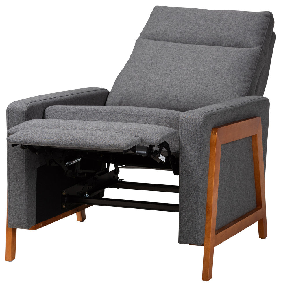 Halstein Mid-Century Modern Upholstered Lounge Chair, Gray