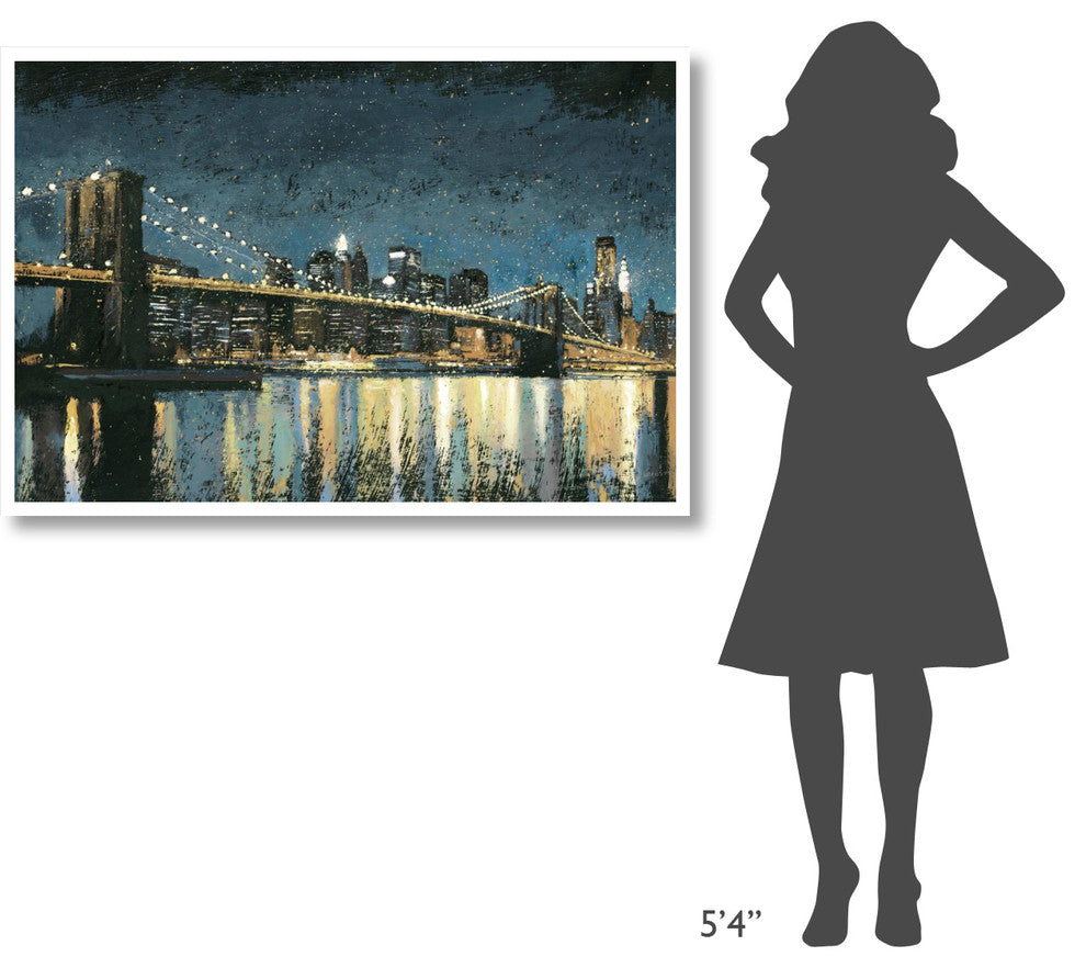 "Bright City Lights Blue I" Digital Paper Print by James Wiens, 50"x34"