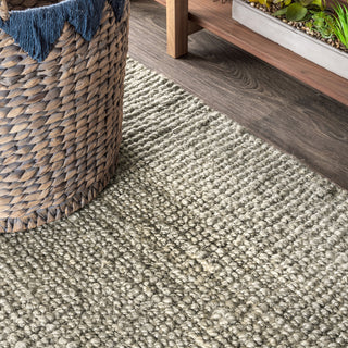 Pata Hand Woven Chunky Jute Gray 2'x14' Runner Rug