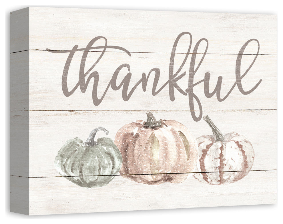 Thankful White Pumpkins 14x11 Canvas Wall Art