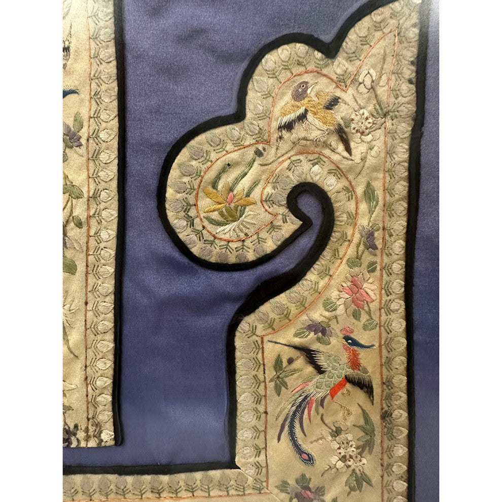 Consigned Antique Chinese Framed Groups of Textile Embroidery Pieces