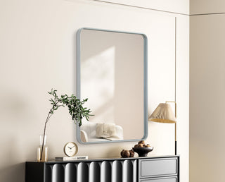 Home Living Contour Metal Rectangle Mirror 30x40, Silver