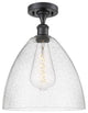 Innovations 516-1C-BK-GBD-124-LED 1 Light Semi-Flush Mount, Matte Black