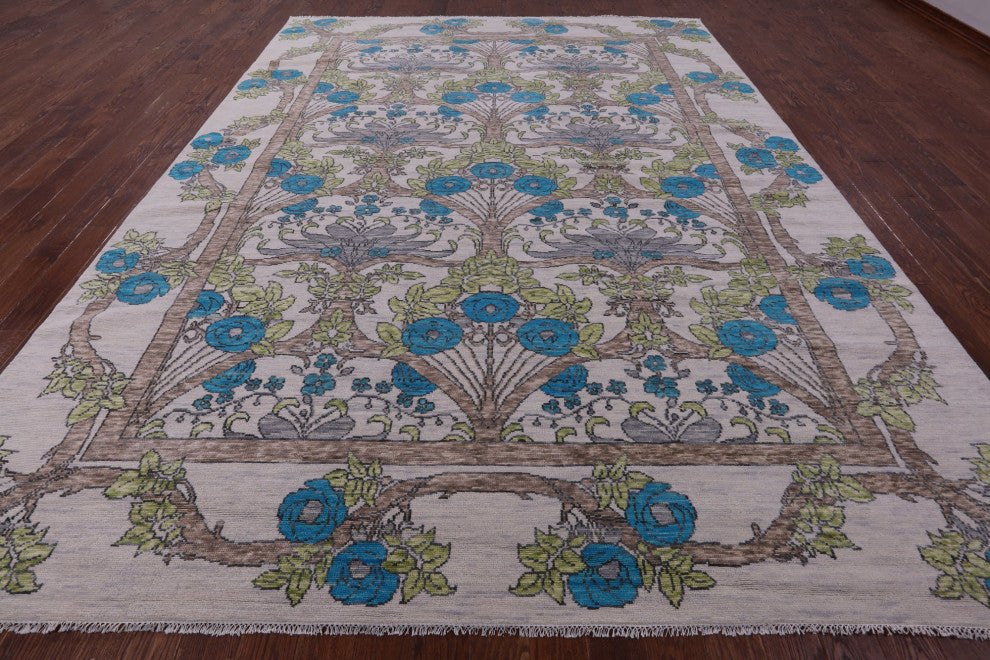 10' 1" X 13' 10" Hand Knotted William Morris Wool Rug - Q15723