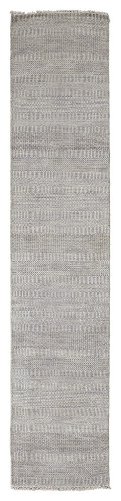 Caldecott Classic Striped Rug, Steel Gray, 2'6"x12'