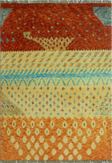 Balochi Parvana Ivory/Red Rug, 3'0 x 4'9