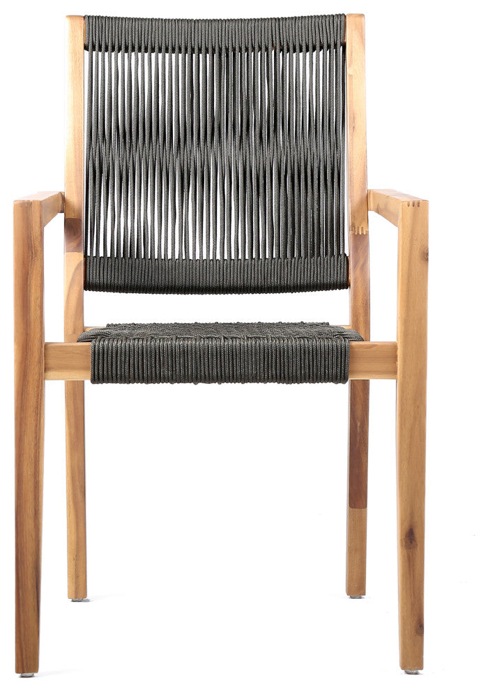 Sienna and Madsen 5 Piece Outdoor Eucalyptus Dining Set with Teak Finish