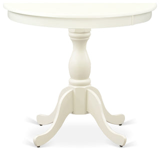 3Pc Dining Set, 1 Pedestal Table, 2 Baby Blue Chairs Back, Linen White