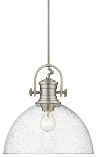 Hines 1-Light Pendant, Pewter, Seeded Glass