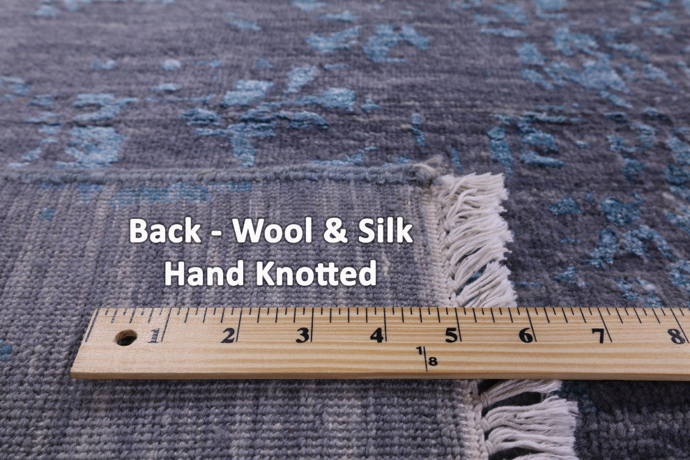 Modern Handmade Wool and Silk Rug 8' 2" X 10' 1" Q7854