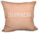 20"x20" Nautical Happiness, Word Print Pillow, Taupe