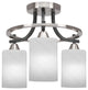 Paramount 3-Light Semi-Flush, Matte Black & Brushed Nickel, 4" White Marble