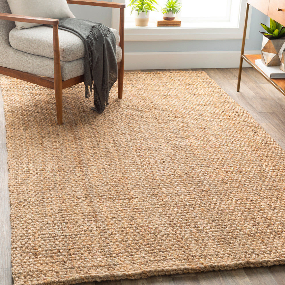 Surya Jute Woven JS-2 Natural Fiber Area Rug, Wheat, 5' x 8' Rectangle