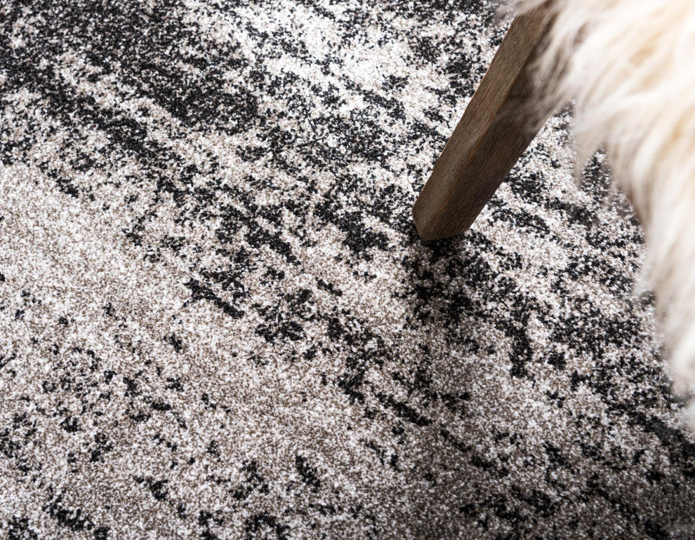 Rug Unique Loom Del Mar Dark Gray Runner 2' 7 x 10' 0