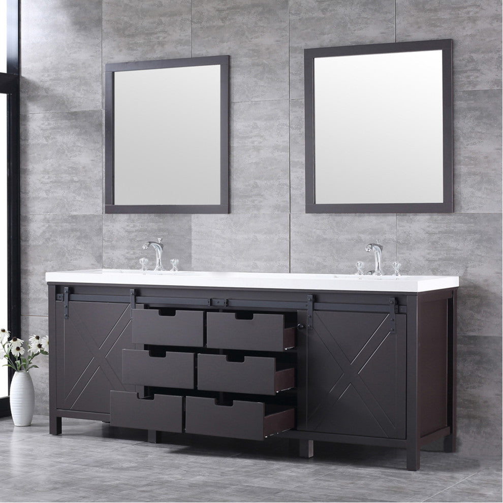 Marsyas Transitional Brown 84" Double Vanity Set
