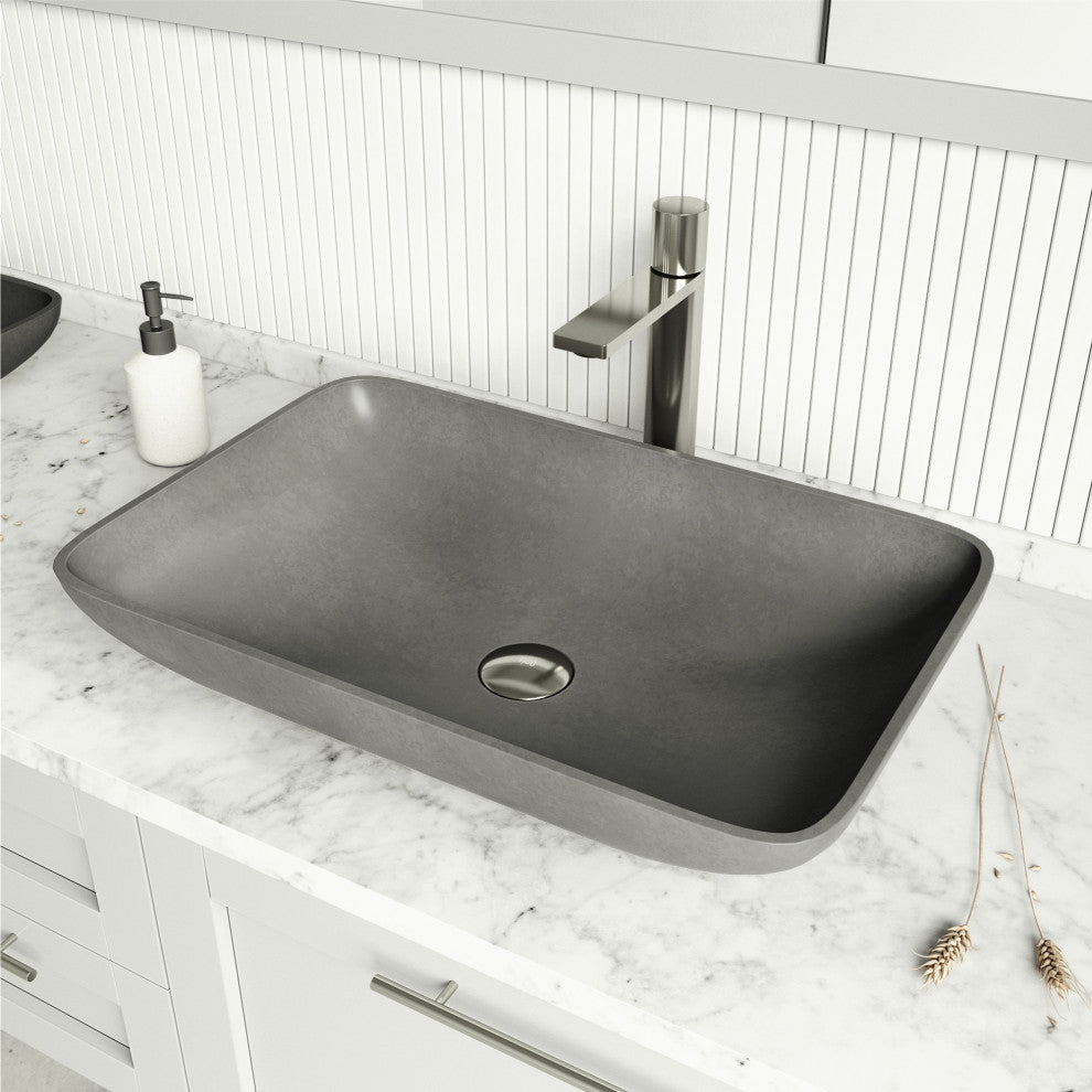 VIGO 1.75" W Bathroom Sink Pop-Up Drain, Brushed Nickel, Without Overflow, Vessel, With Mounting Ring