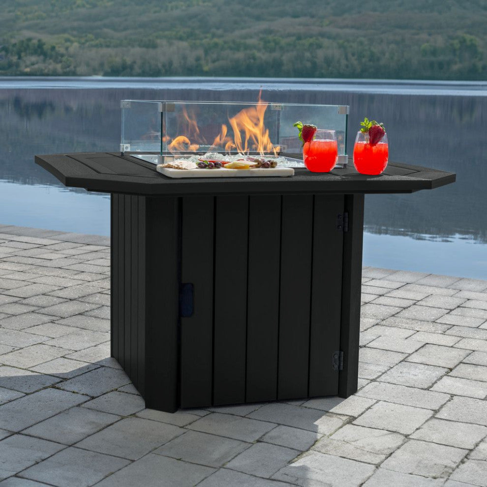 Oasis 40" Fire Pit Table, Black