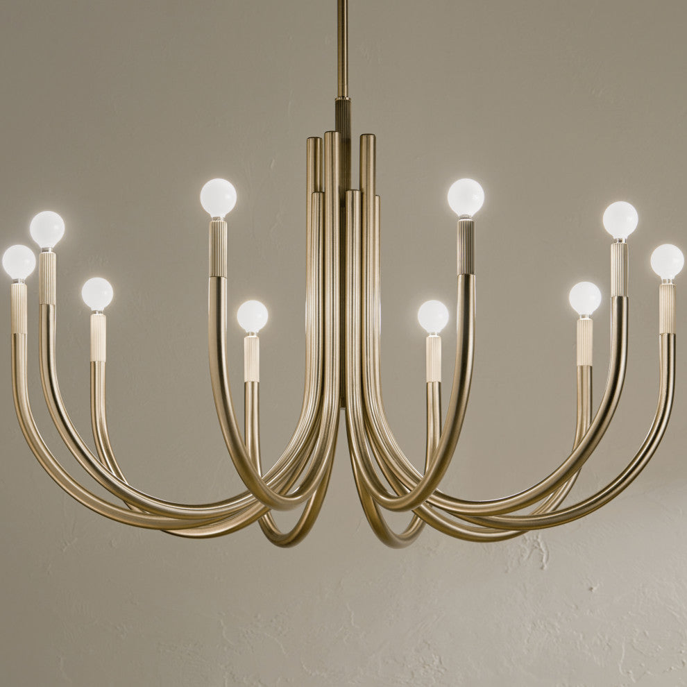 Odensa 10 Light Chandelier 1 Tier Large, Champagne Bronze