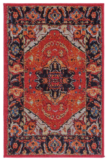 Surya Serapi SRP-1001 5'3"x7'3" Rug, Red/Black/Tan/Blue/Orange/Lime/Yellow/Ivory