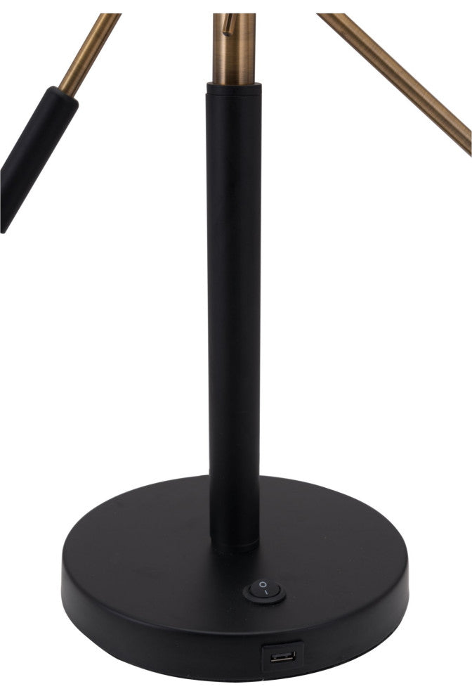 Table Lamp, Steel Metal, Black, Brass, Kitchen Lounge Bistro Lobby Hospitality