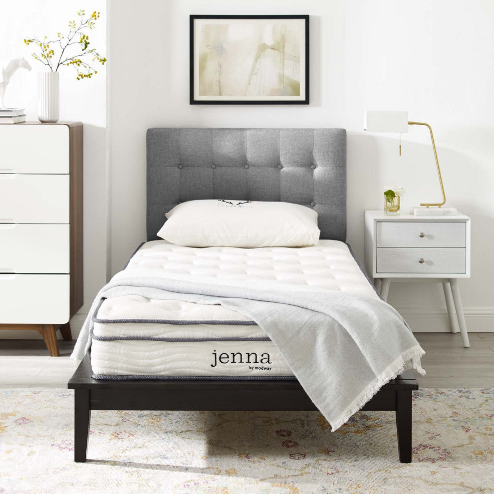 Contemporary Modern Urban Designer Bedroom Twin Size Mattress, Fabric