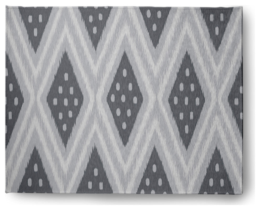 Diamond & Dots Soft Chenille Area Rug, Gray, 8'x10'