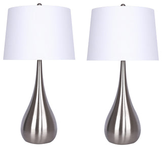 30" Brushed Nickel Table Lamp Set of 2