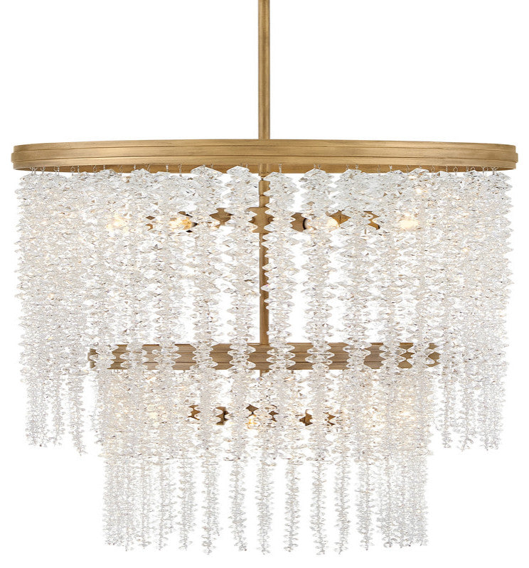 Fredrick Ramond FR41495 Rubina 10 Light 26"W Crystal Waterfall - Burnished Gold