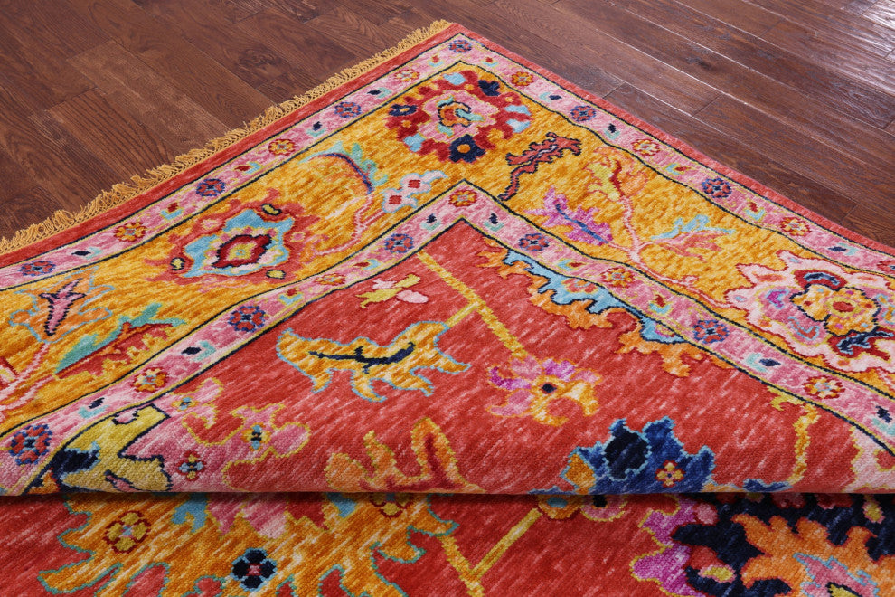 Turkish Oushak Hand Knotted Wool Rug 8' 11" X 11' 8" - Q16086