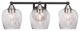 Paramount 3-Light Bath Bar, Matte Black & Brushed Nickel, 6" Smoke Bubble Glass