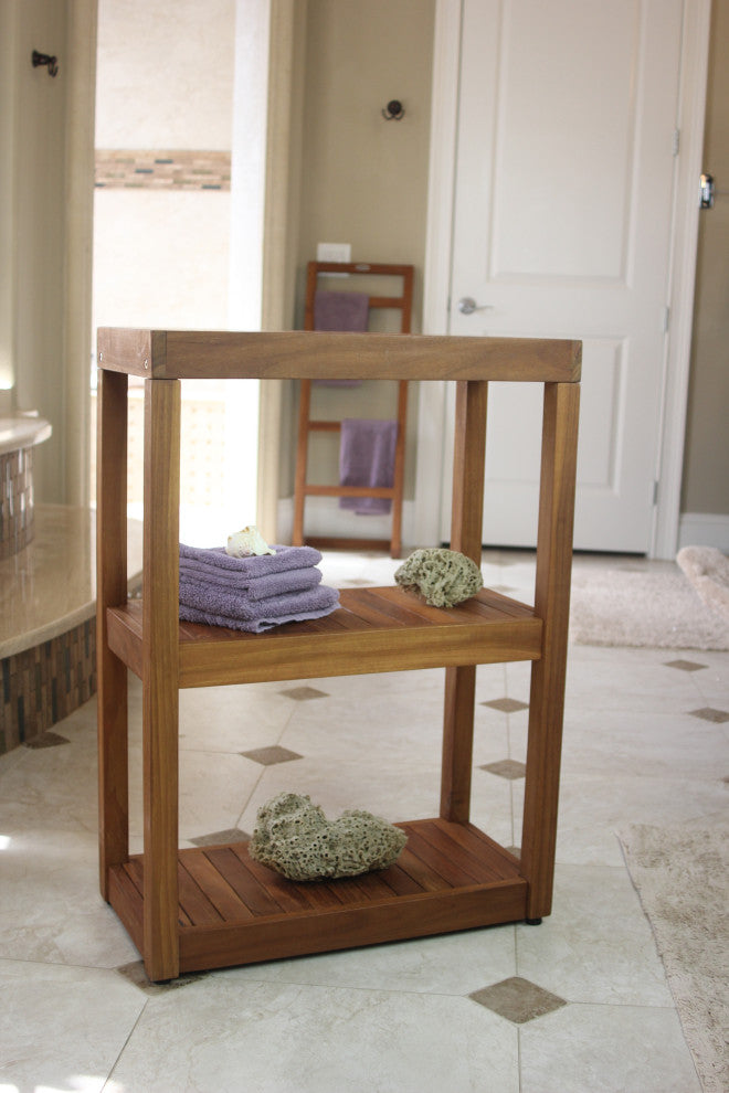 Sula™ Rectangular Three-Tier Teak Bath Stand