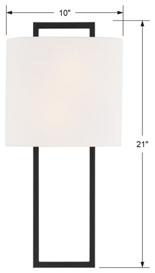 Fremont 2 Light Wall Mount, Black Forged