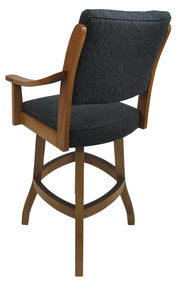 Swivel Counter Wood Bar Stool Casa on S-Base, Cocomo Indigo - Ct, 34"