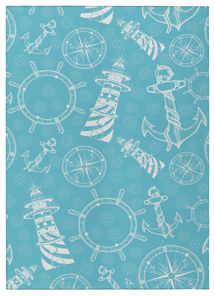 Indoor/Outdoor Harbor HA9 Ocean Machine Washable 8' x 10' Rug