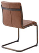 Cooper PU Dining Side Chair, Rubber Gold Frame, Antique Cigar Brown