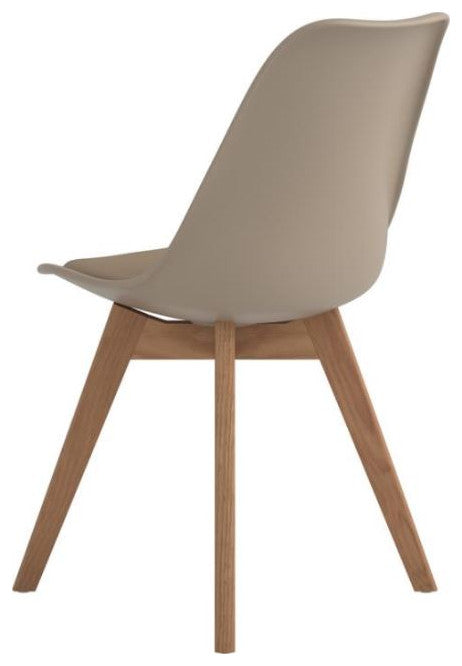 Breckenridge Upholstered Side Chairs, Natural Oak Finish Legs, Set of 2, Tan