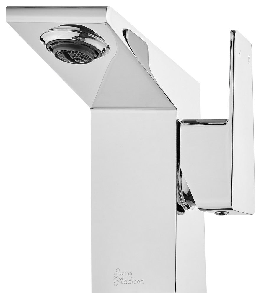 Carre Single Hole Single Handle Bathroom Faucet, Chrome