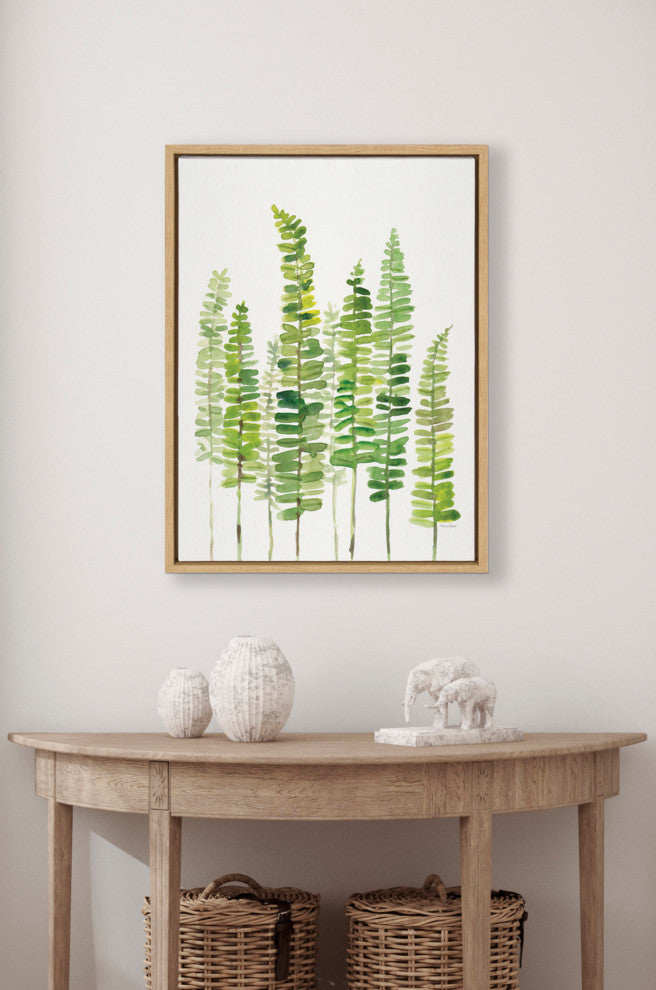 Sylvie Sword Ferns Framed Canvas by Patricia Shaw, Natural 18x24