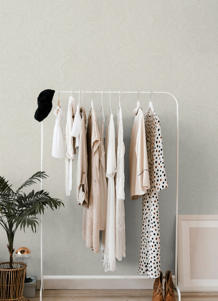 Emily Rayna Beige Lineation Peel and Stick Wallpaper