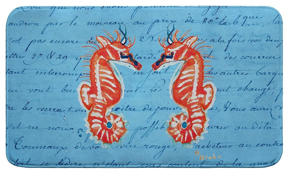 Coral Seahorses Bath Mat 18x30