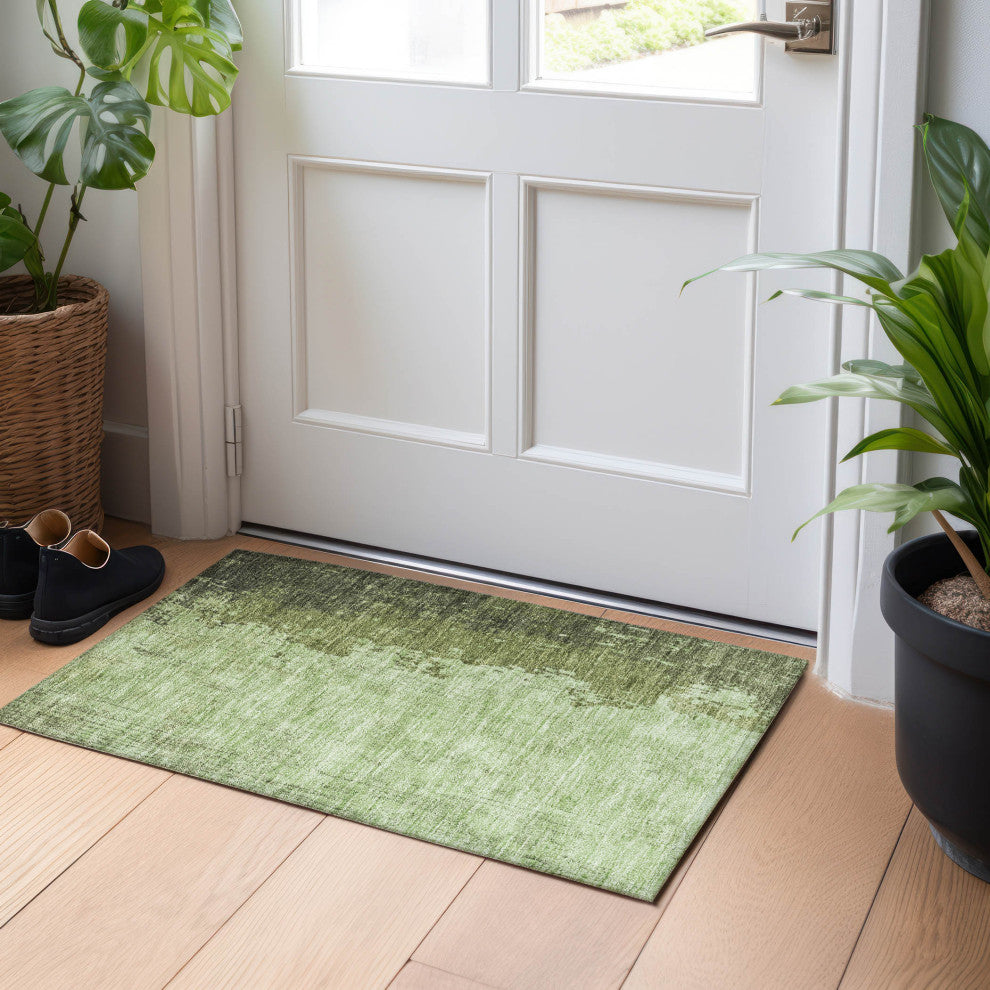 Machine Washable Indoor/Outdoor Chantille ACN1912 Aloe 1'8" x 2'6" Rug