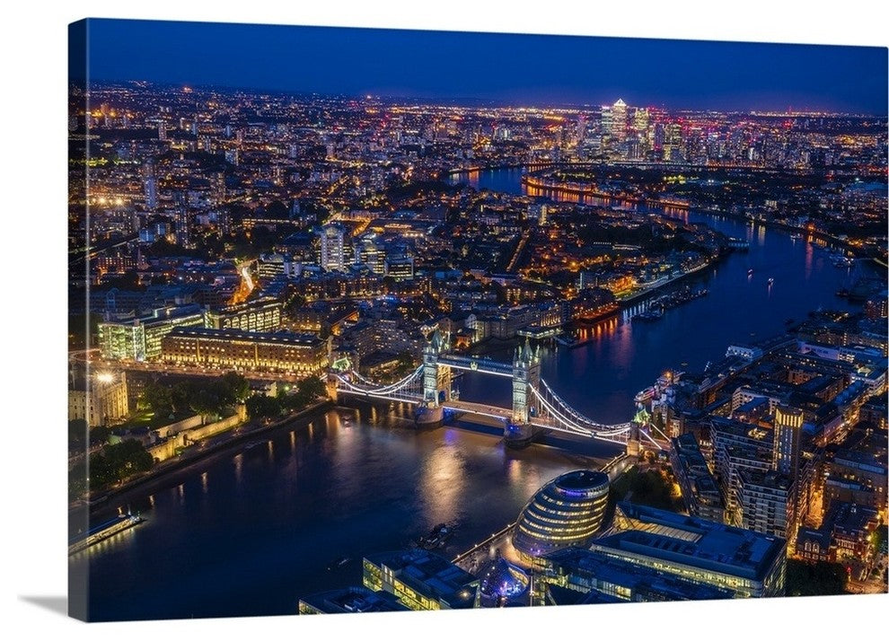 "London from Shard" Wrapped Canvas Art Print, 24"x16"x1.5"