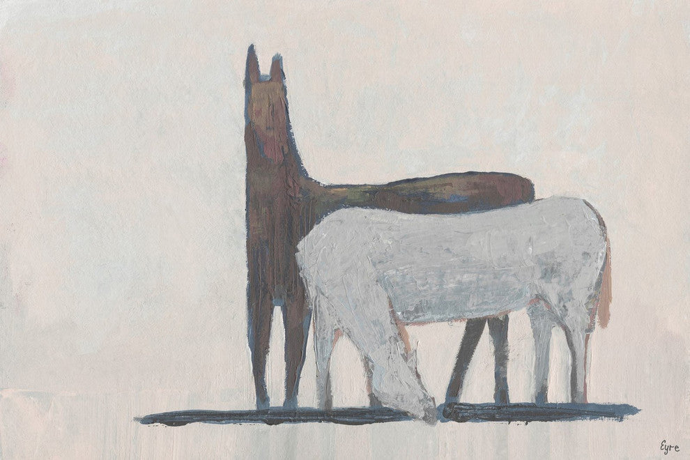"Horse Friendship" Painting Print on Wrapped Canvas, 36"x24"