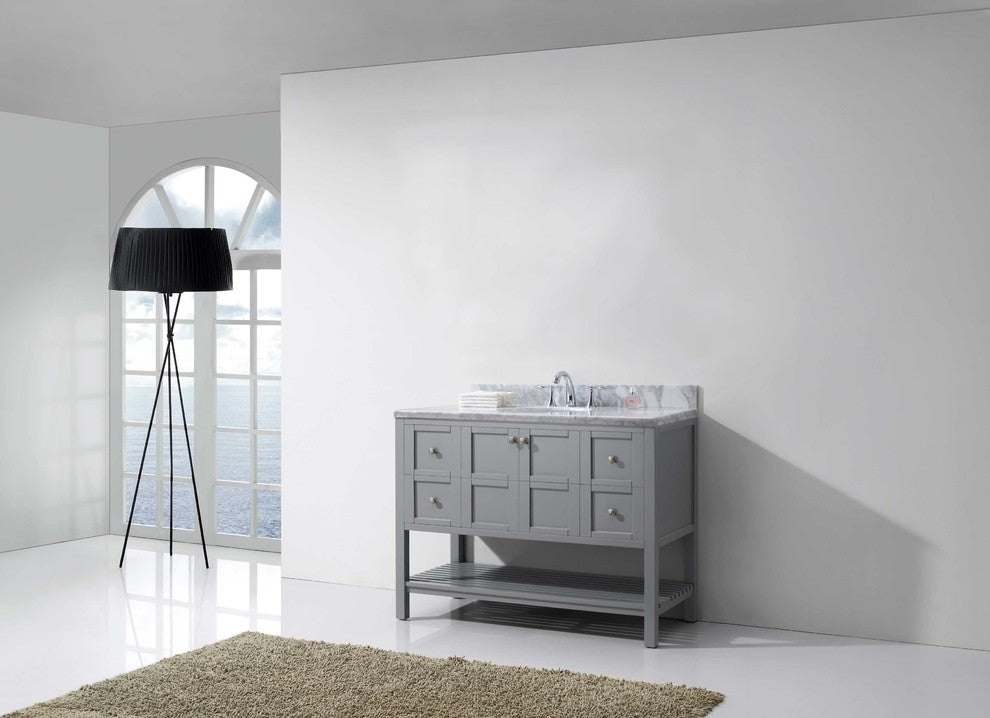 Winterfell 48" Single Bathroom Vanity Set, Gray With No Mirror