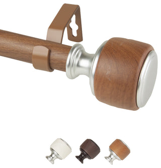Eula 1" Diameter Curtain Rod, Chestnut, 66-120"