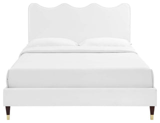 Current Performance Velvet Full Platform Bed, White