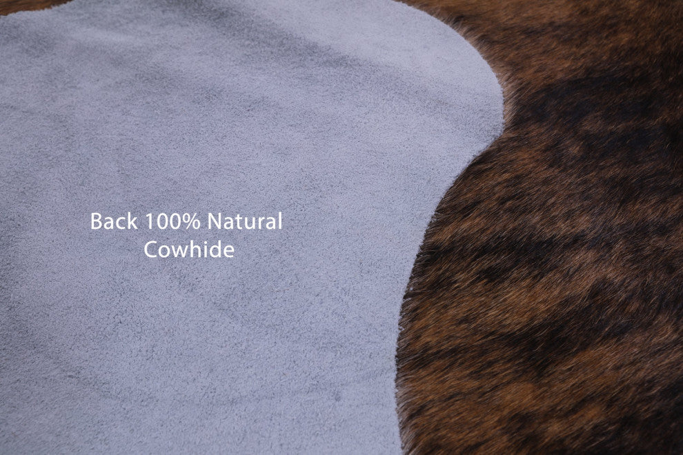 7' 4" X 6' 5" Brindle Natural Cowhide Rug C2250